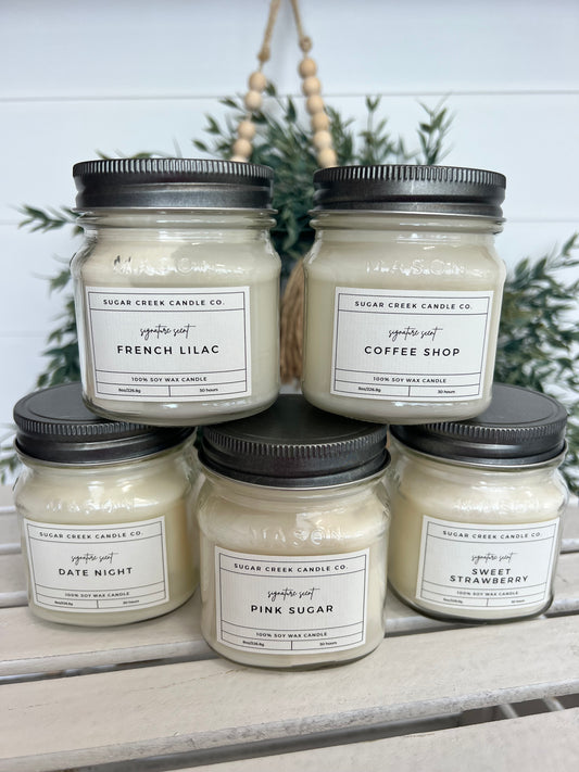 Medium Mason Jar Candle - 8oz.
