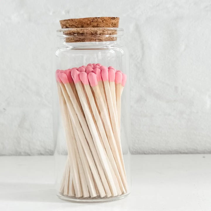 Glass Match Holder Jar